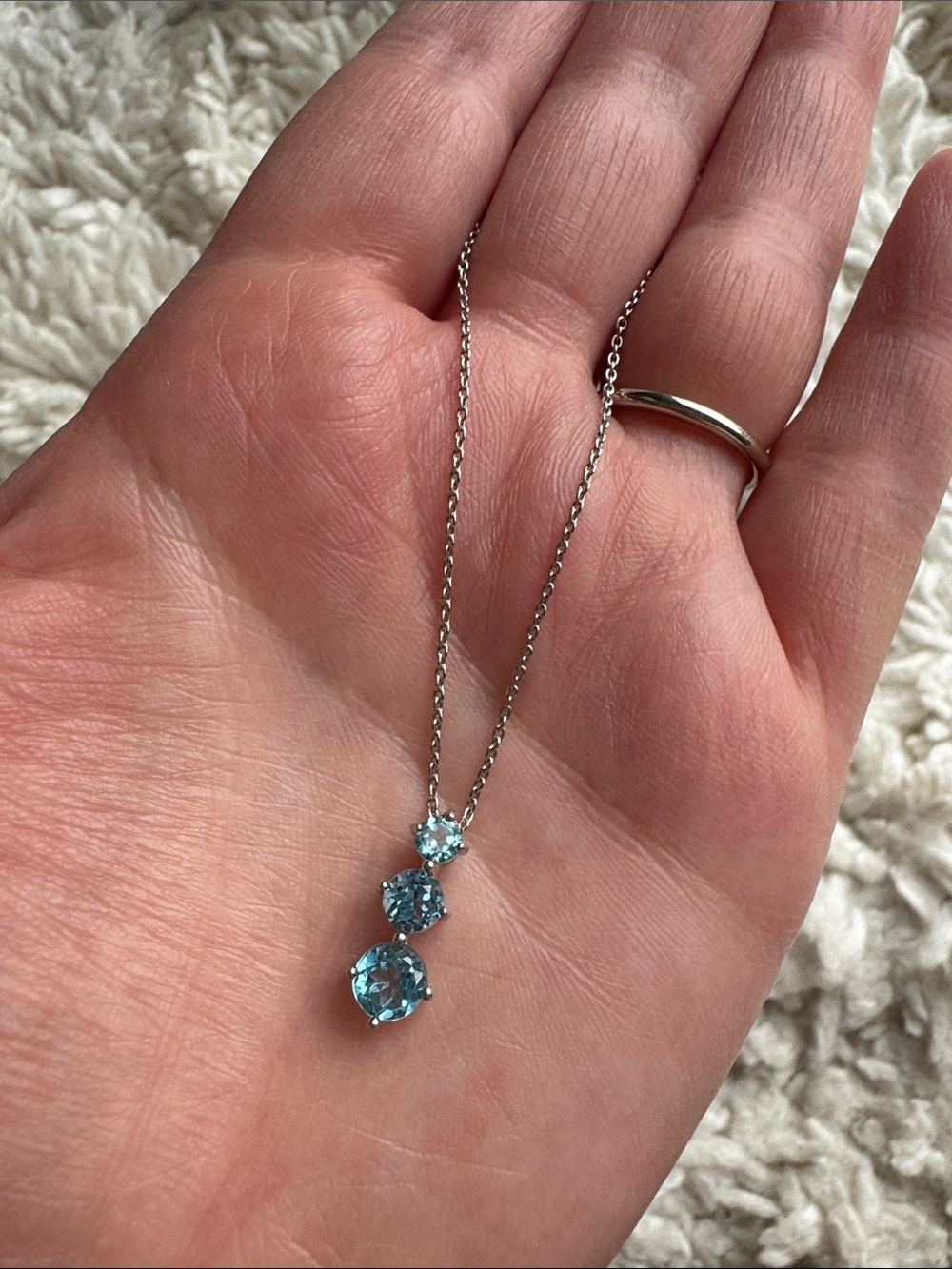 Sterling Silver‎ Blue Topaz Necklace